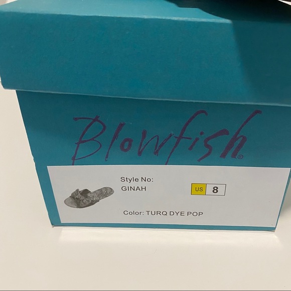 Blowfish Ginah Turq Dye Pop Slide Sandals - NWT - Picture 12 of 16